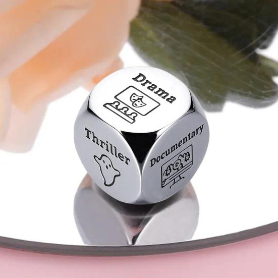 Food Decision Dice Stainless Steel Date Night Meal Decision Maker Valentines Day Movies Decision Dice for Couples