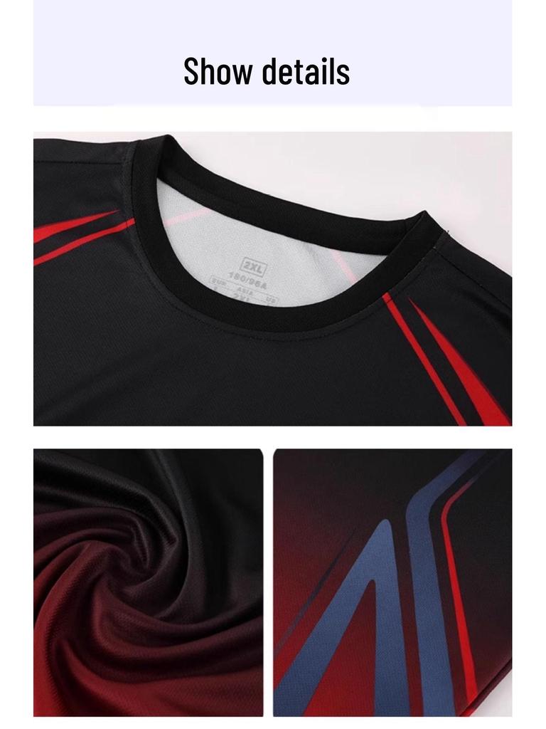 Unisex Quick-Dry Sports Suit: Breathable Short-Sleeve Set for Runners with Customizable Team Numbers