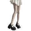 Lolita Lace Love Pattern Stockings Women's Summer Thin Japanese Pure Desire Cute Bow Mesh Pantyhose