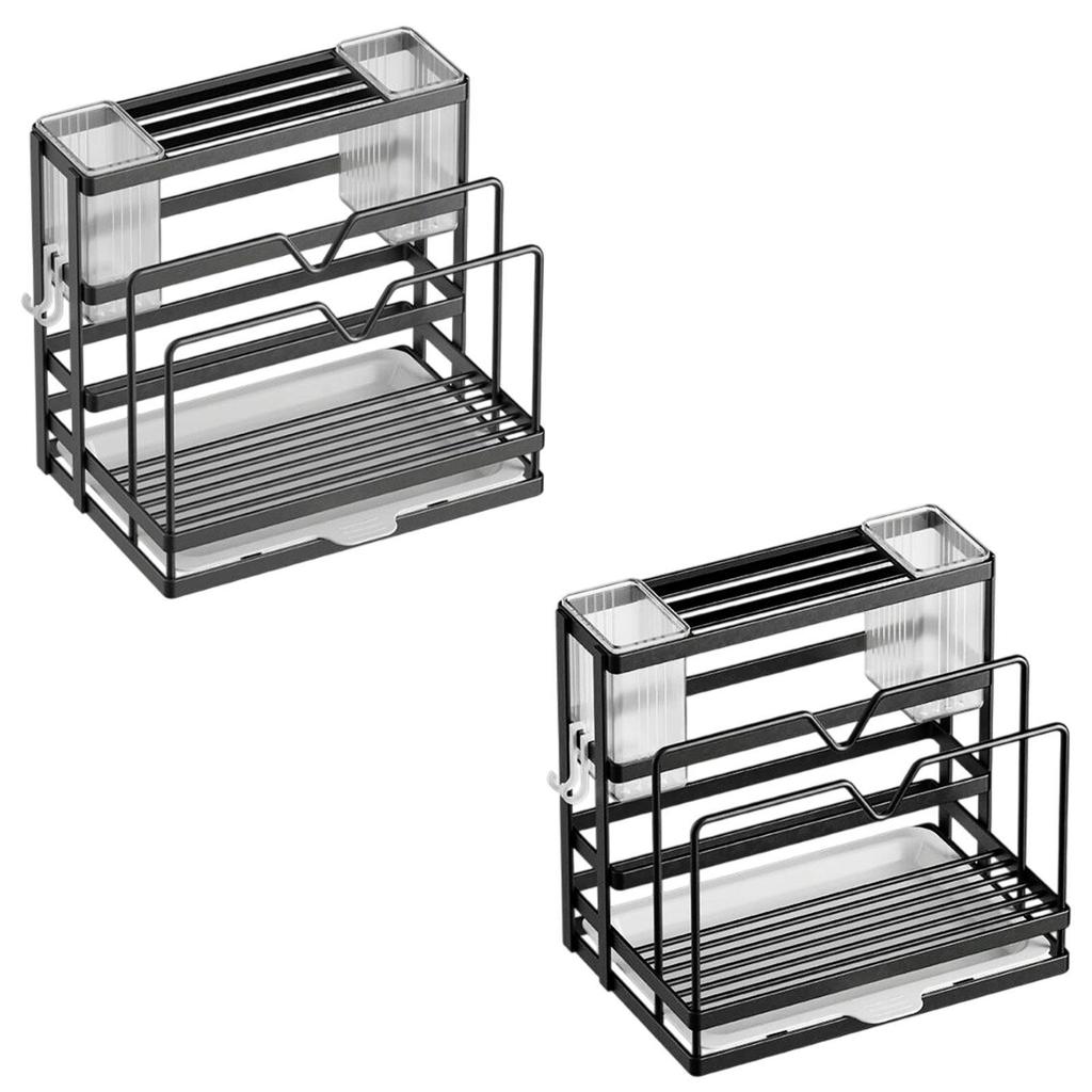 Kitchen Cutlery Holder Practical Counter Drying Rack Organizer Storage Rack for Soap Cutting Board Pot Pan Lid Household Bar