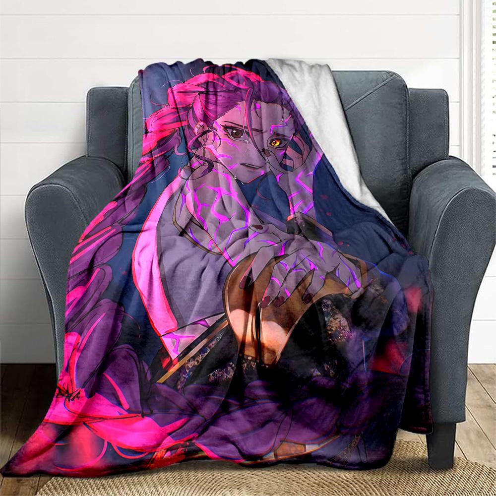 1pc KPop Demon Hunters Cozy Print Blanket Lightweight Warm Flannel Throw Blanket For Sofa, Bed, Living Room