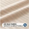 Machine Washable Ice Silk Cooling Mattress Set with 2 Pillowcases, Breathable Summer Bed Sheet for Home Dorm, Soft Fitted Sheet