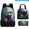 Hip Hop Beliebt Seltsam Lustig Zoonomaly 3D Gedruckt 3 Stück/Set Schüler Rucksäcke Laptop Tagesrucksack Rucksack Brottasche Federmäppchen
