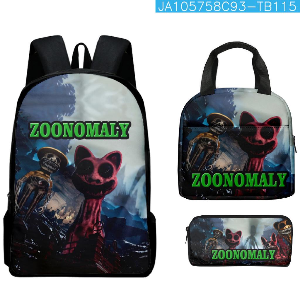 Hip Hop Beliebt Seltsam Lustig Zoonomaly 3D Gedruckt 3 Stück/Set Schüler Rucksäcke Laptop Tagesrucksack Rucksack Brottasche Federmäppchen