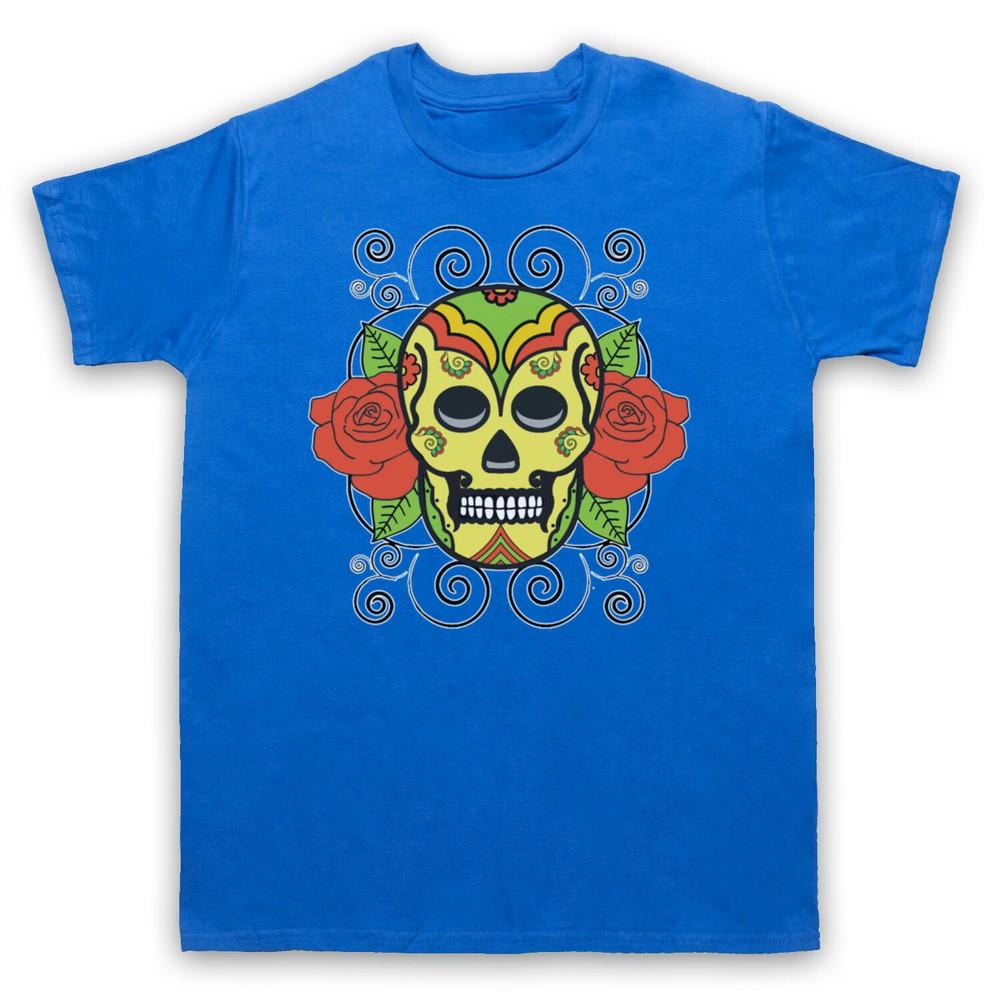 

Мужская и женская футболка с графической иллюстрацией черепа и роз с узором, тату M