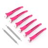 6Pcs Professional Hair Clips NonSlip Dividing Duckbill Hair Clips for Hair Cutting Styling(Rose Red