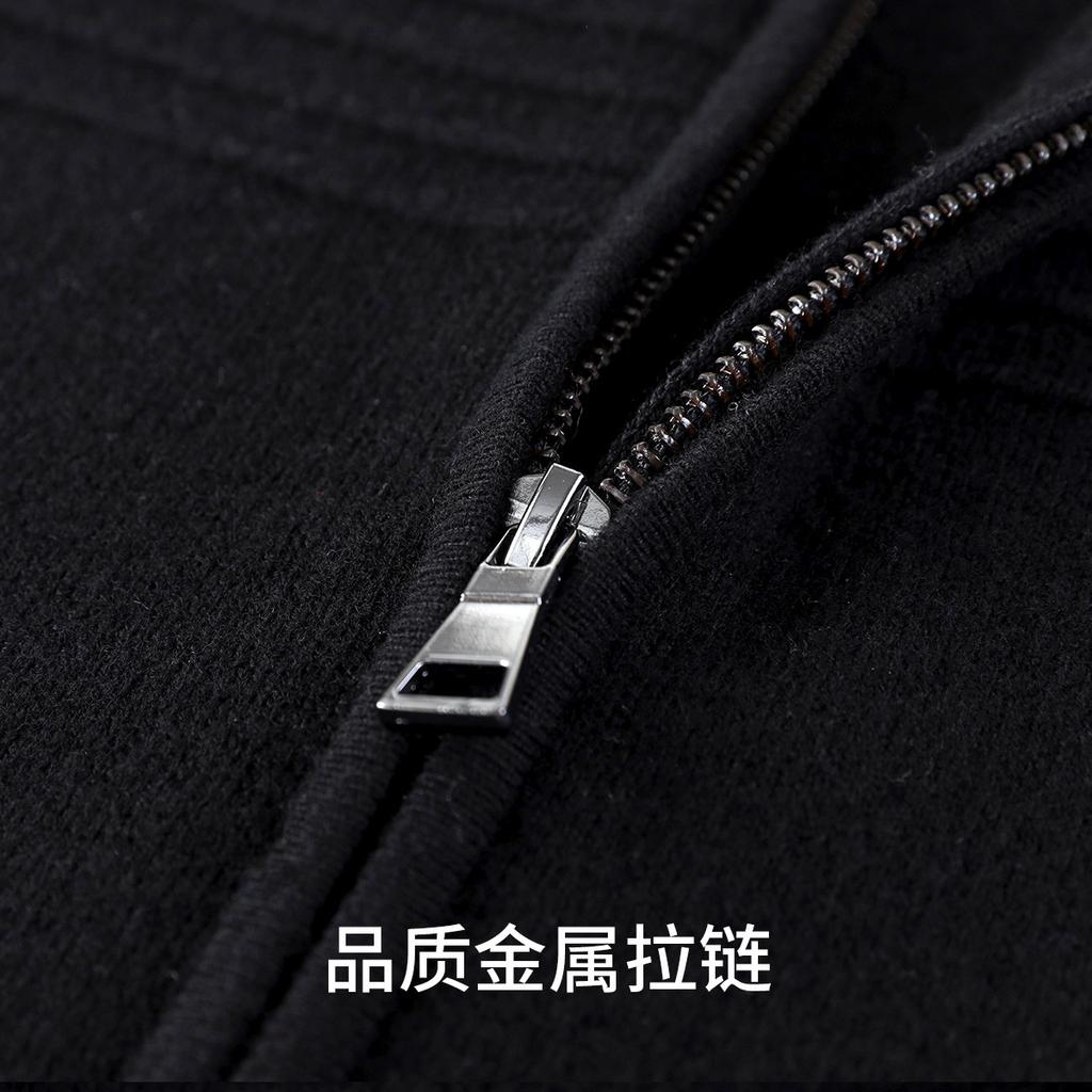 100% Sheep Wool Thick and Warm Pure Wool Cardigan Men's Comfortable Casual Knitted Sweater Coat