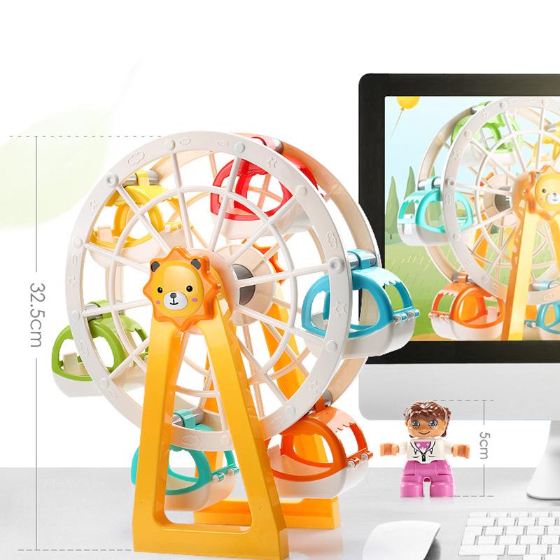 32 Stück/Set Kreatives Löwenförmiges Riesenrad Grobkörnige Bausteine DIY Steine Frühe Puzzle Spielzeuge Für Kinder Weihnachtsgeschenke