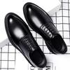Mens Business Formal Casual Leather Shoes British Korean Style Pointed Toe Groom Wedding Dress Shoes For Suit Comfortable