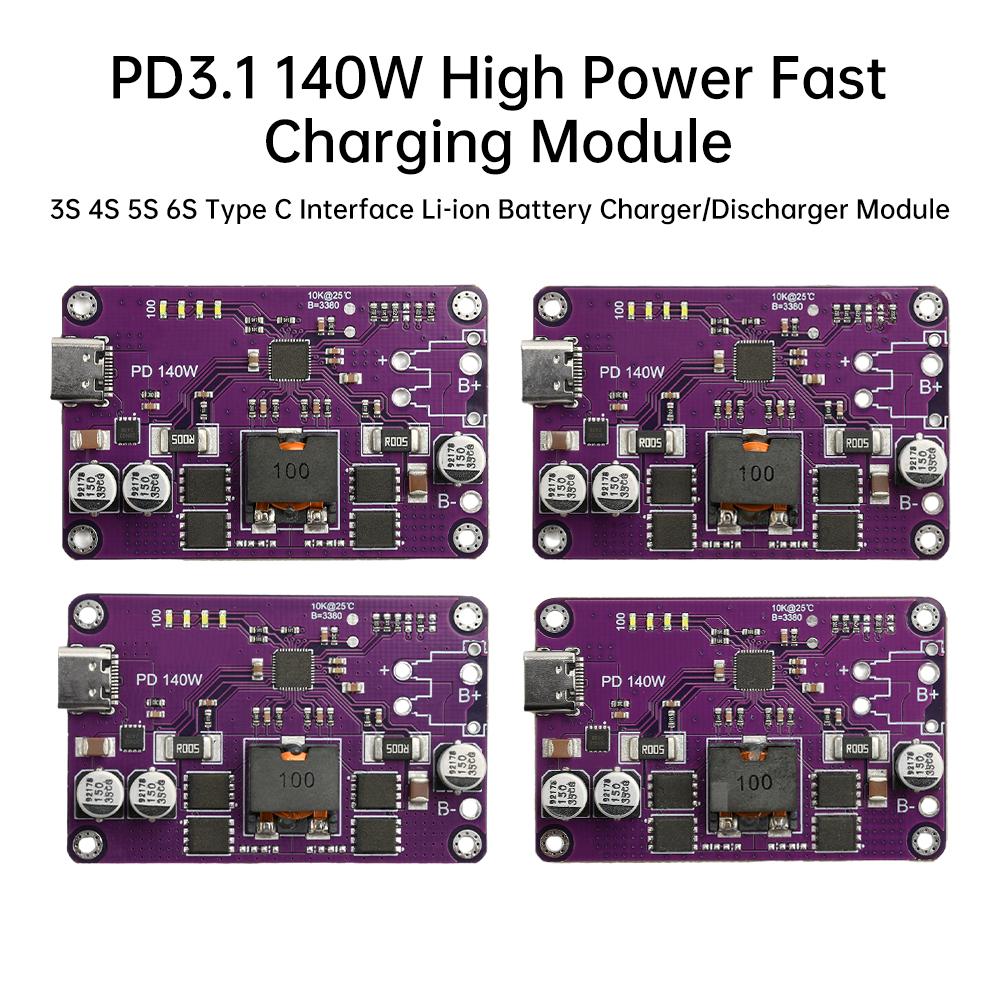 140W Fast Charging Power Module for 3S 4S 5S 6S Lithium Battery PD3.1 Type-C Interface Charging And Discharging Module