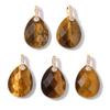 2PCS Natural Yellow Tiger Eye Stone Pendant Heart Star Drop Shape Symbolizing bravery and wealth protection Amulet Healing Charm