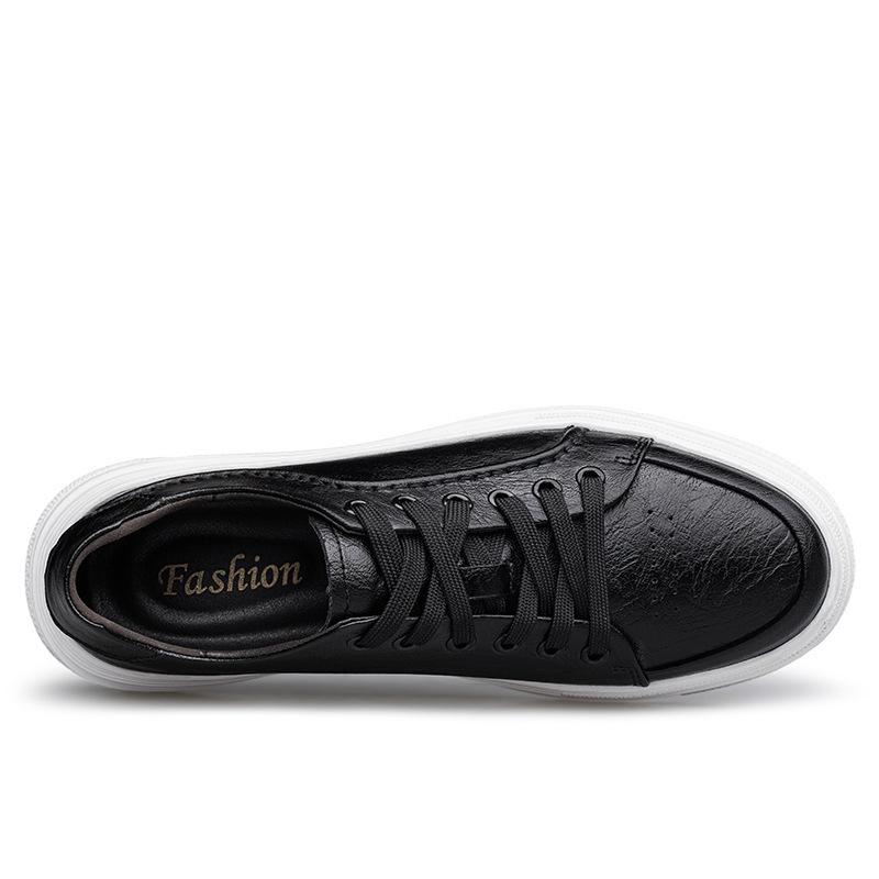 European Station Men's Versatile Skate Shoes: Lightweight Luxury, Breathable Autumn Flats, Cowhide Sports Shoes