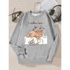The Cat That Always Wants To Sleep Pattern Printed Hooded Women Simple Warm Autumn Sweatshirt Street Casual Pullovers