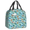 Watercolor Turtles Pattern Insulated Lunch Tote Bag for Women Ocean Lover Thermal Cooler Food Lunch Box Work School Travel