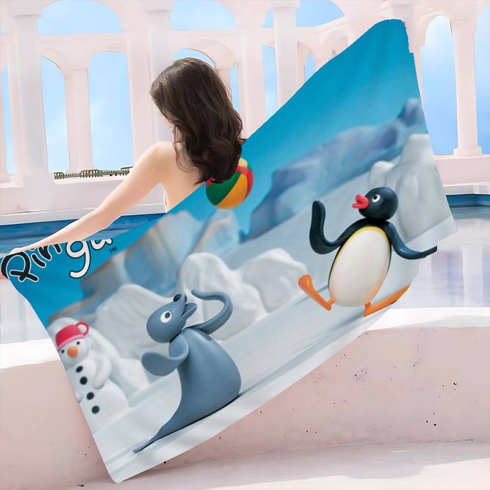 Kreskówka P-Pingu P-Pingwin Film Anime Ręcznik Plażowy do Pływania Miękki Chłonny Myjka Prezenty dla Dzieci na Podróż Kemping Siłownię