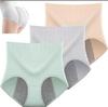 High-Waisted Women's Period Underwear - Tummy Control, Leak-Proof, Antibacterial Plus Size Seamless Panties.