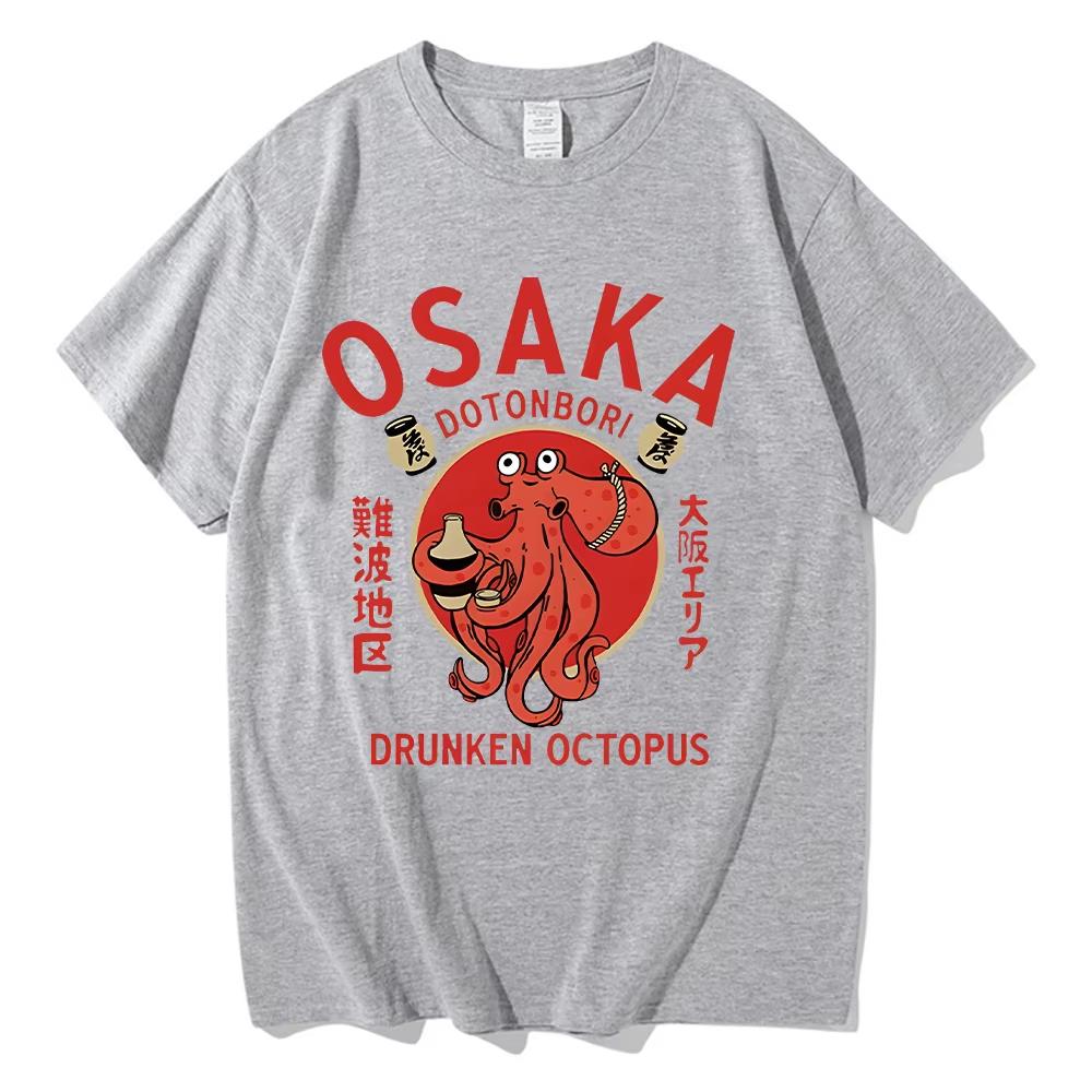 2026 Osaka Dotonbori Berusad Bläckfisk T-shirts Japansk Mat Roliga Bomulls T-shirts Sommar Mode Dam Herr Toppar Vintage