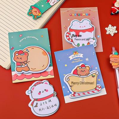 Creative Cartoon Christmas Sticky Notes - Festive Student Gift & Message Stickers, Perfect for Christmas Activities & High-Value Stationery Gifts
