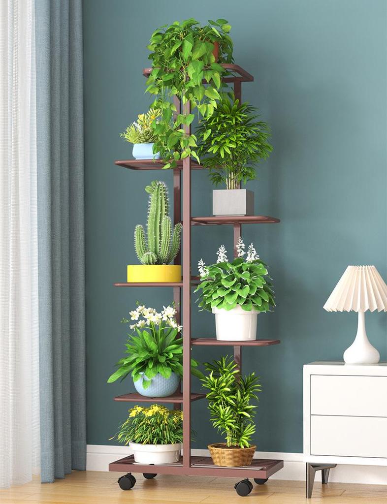Wrought Iron Multi-layer Flower Stand Shelf for Indoor and Balcony Plant Display