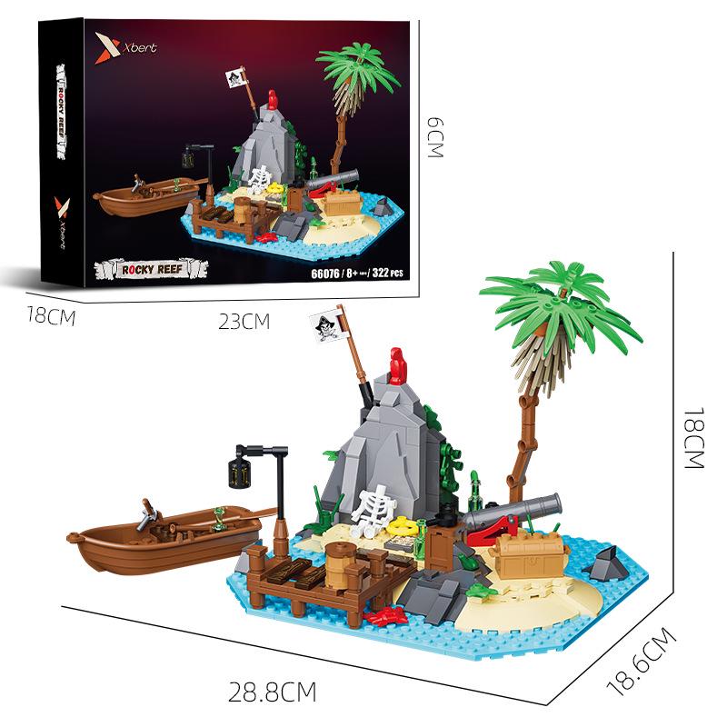ZhuanYue Building Blocks Island Rock Reef Model Educational Toy for Kids
