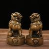 Antique Collection Brass Lion Ornaments A Pair Of Palace Door Lions Home Living Room Office Study Furnishings