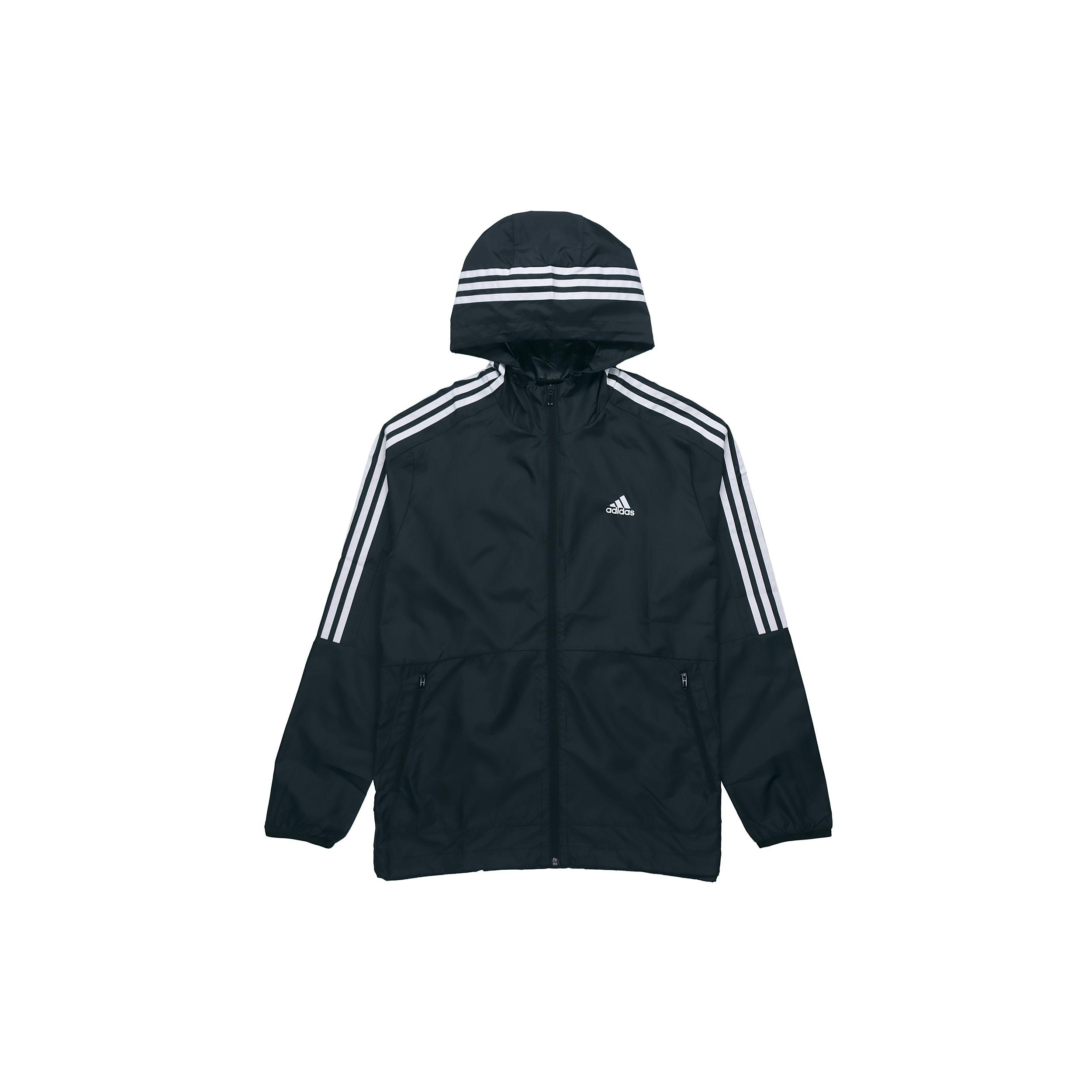 Men s adidas Stripes Windbreaker Jacket Black FT2835 L