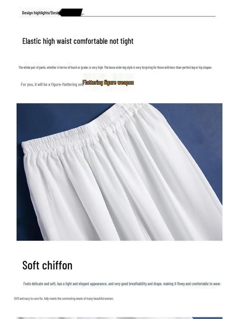 Black Double Layer Wide Leg Chiffon Pants - Ancient Style Dancewear for Spring, Summer, Autumn