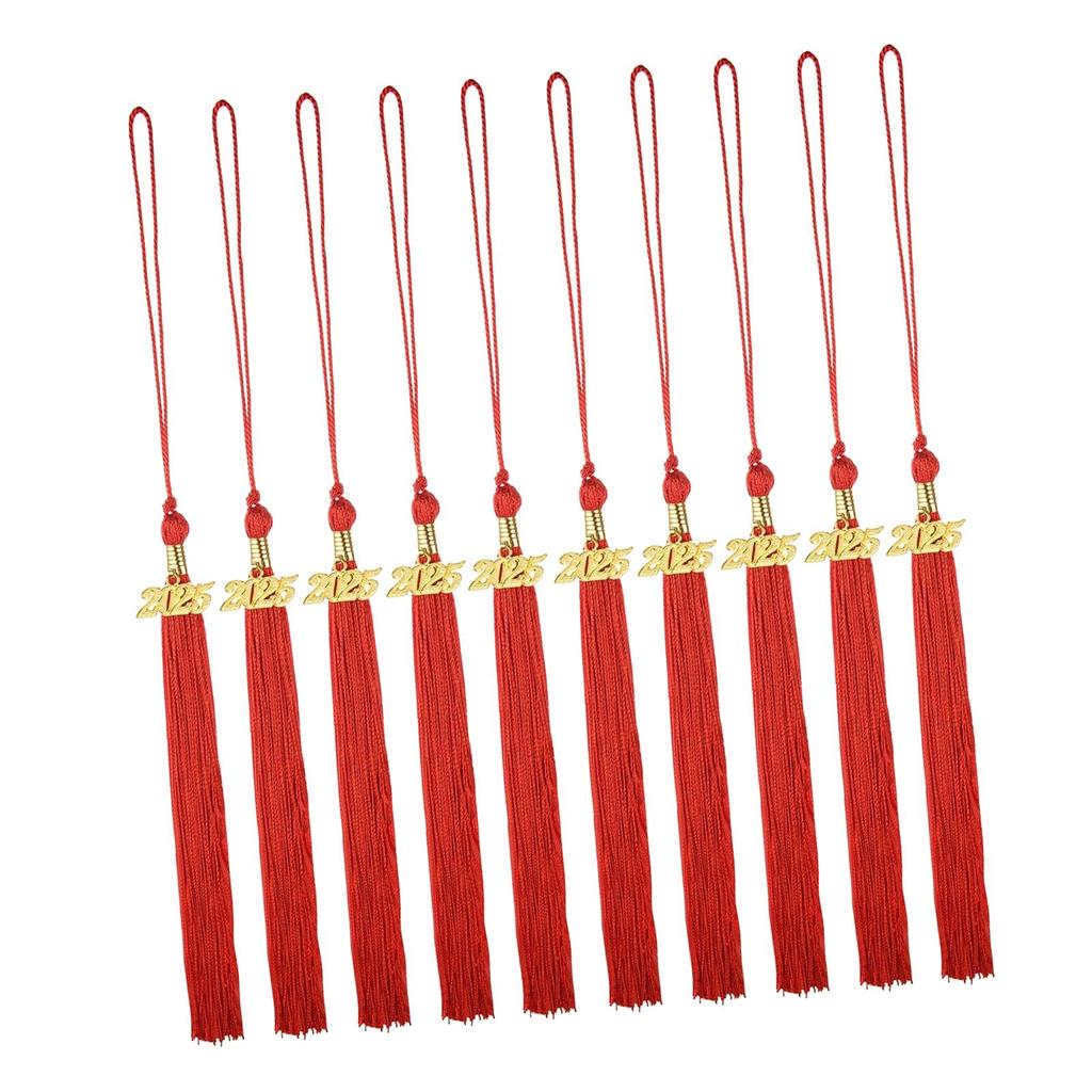 10 Pieces Graduation Tassels DIY Craft Doctoral Hat Hanging Tassels Party Favors Graduate Hat Decoration with 2025 Year Charm