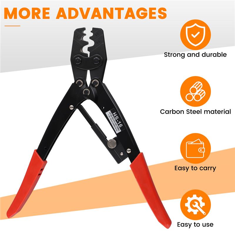 2025 Trend HS-16 Crimper Plier Ratchet Type Bare Terminal Crimping Pliers OT UT Crimping Tool Electric Terminal 1.5-16Mm²