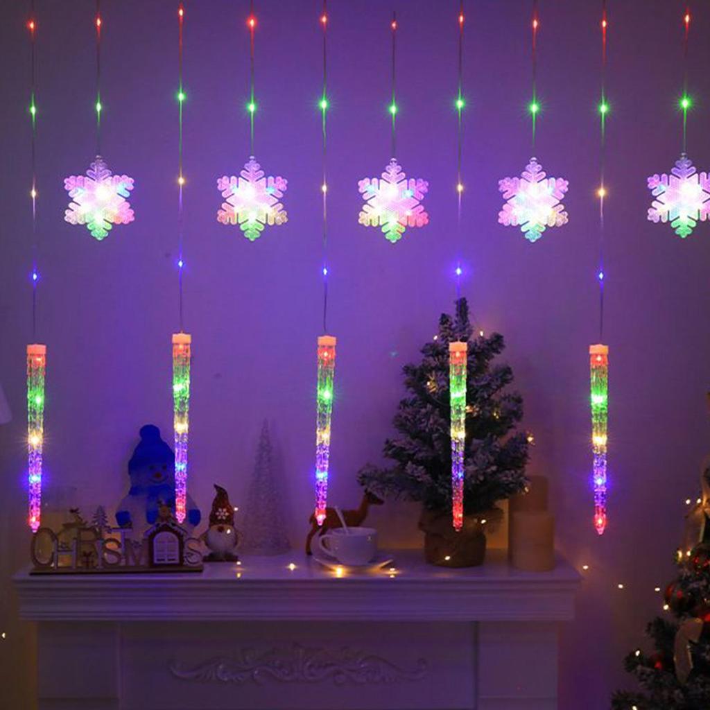 Snowflake String Light Ice Pick Lamp Flashing With Remote LED Snowflake Lights Outdoor For Yard Balcony Porch House Indoor