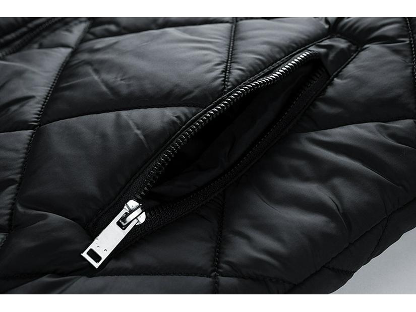 Men's Casual Diamond Baseball Collar Cotton Jacket - European & American Fashion, Plus Size for Autumn/Winter