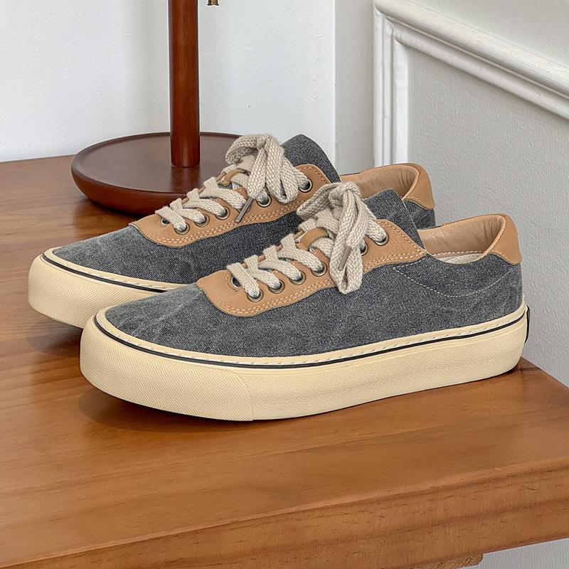 Zapatos de lona con suela gruesa para hombre, jóvenes, casuales, versátiles, ligeros, cómodos, modernos, zapatos de verano de caña baja, zapatillas de lona viejas, nuevas