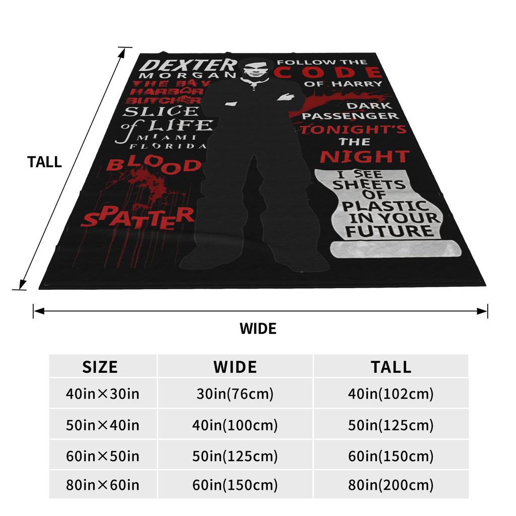 Dexter Morgan Harry's Code Blankets Fleece Relax Ultra-Soft Throw Blankets for Bedding Rug Piece