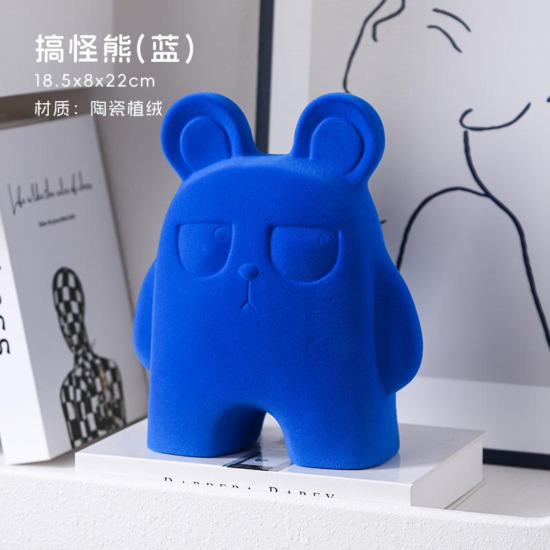 Creative Ceramic Ornaments Cartoon Rabbit Statue Angry Bears Figurine Abstract Feet Sculpture Stylish Home Décor Desk Decoration
