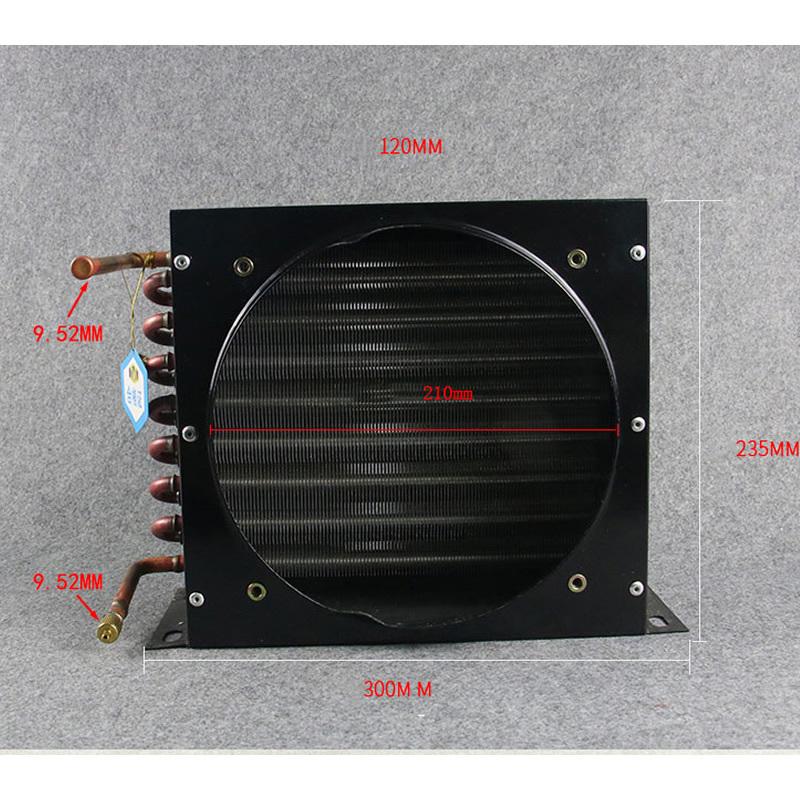 1/4P 3/8P Condenser Air Cold Water Cooling Radiator Copper Tube Aluminum Fin Heat Exchanger 2*8*250