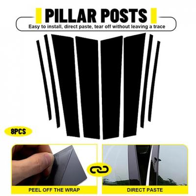 8PCS Glossy Black Pillar Post Door Trim PC Panel LH&RH Fit 2013-2018 Toyota RAV4