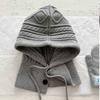 1pc Winter Drawstring Balaclava Hat for Women,Face Neck Warm  Knitted Adjustable Ski Mask Cover for Winter Halloween,Christmas