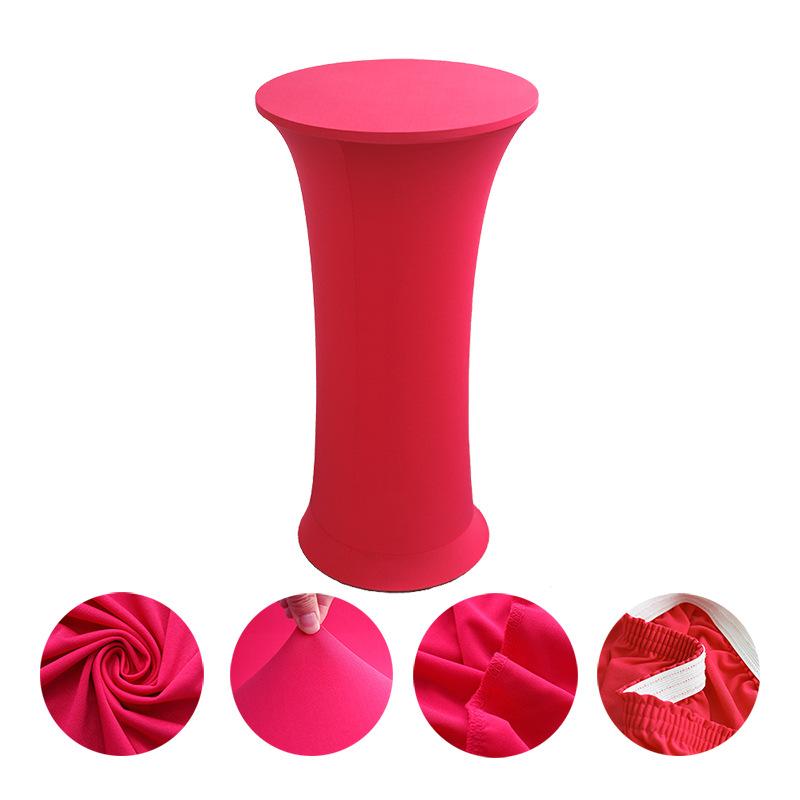 Premium Spandex Round Table Cover Elastic Skirt for Hotel Wedding Banquet Decor