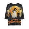 Women's Casual Loose Fit Short Sleeve T-Shirt Round Neck Lightweight Halloween Graphic Top for Everyday Wear