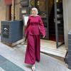 2025 Cross-border European and American Women's Wear, Amazon Crew Neck Long Sleeve Casual Top, Loose Wide-Leg Long Pants Set