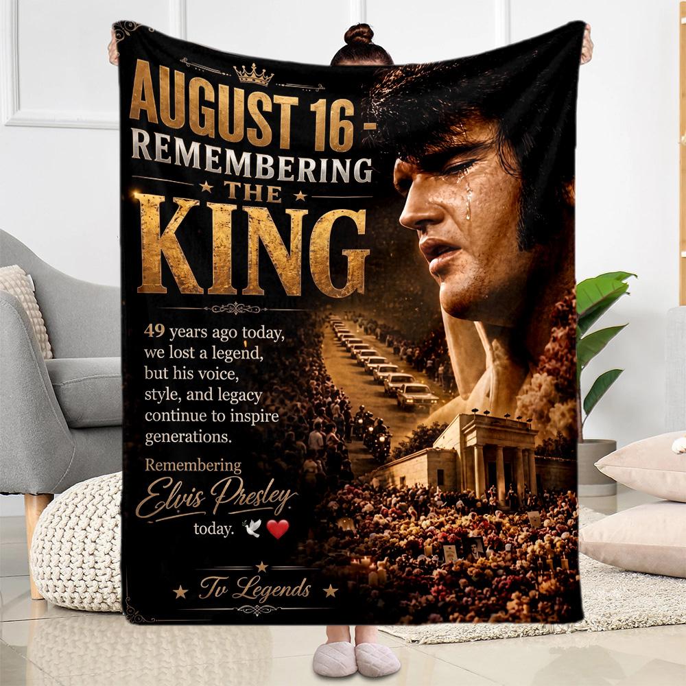 Elvis Presley Performance Blanket Soft Warm Cozy Great for Livingroom Picnics Office Chair Four Seasons Universal Playful Design