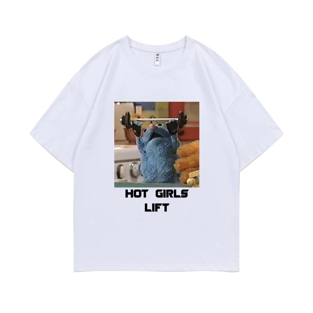 Tutter Hot Girls Lift Tshirt Working On My Fitness T-shirt Funny Mouse Graphic Short Sleeve Tshirt Men Women Fashion Casual Tees