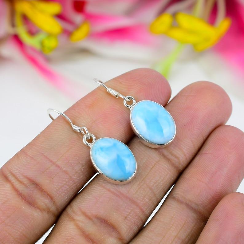 Solid 925 Sterling Silver Natural Larimar