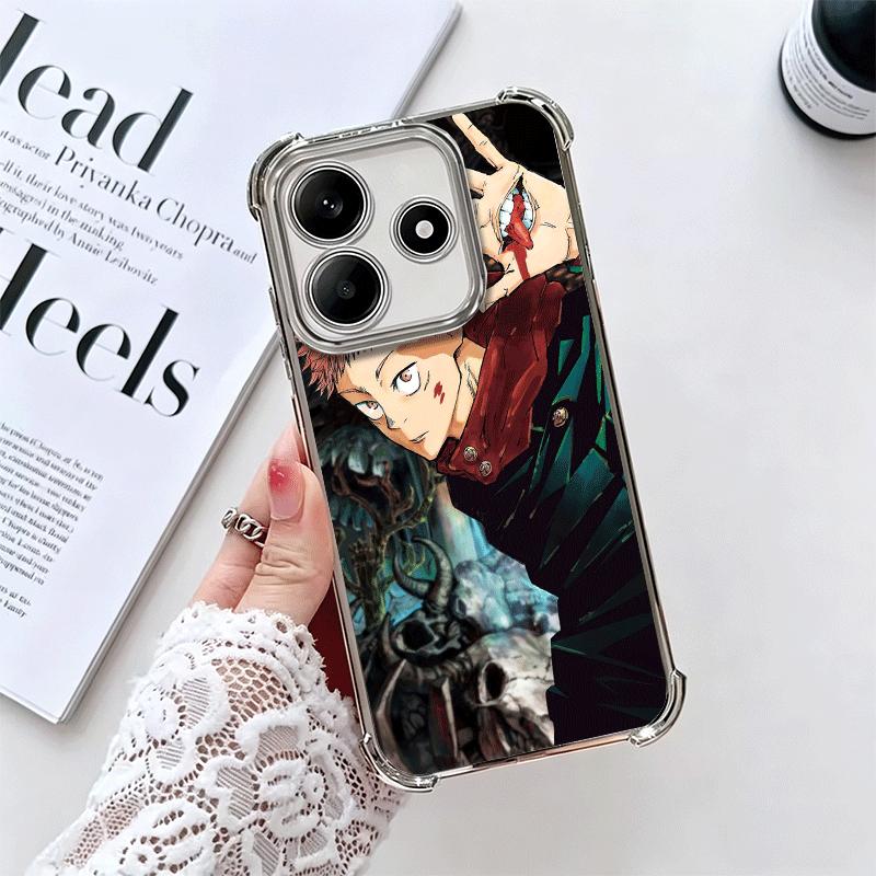 Anime Itadori Yuji JUJUSU Plating Phone Case For Xiaomi Redmi Note 14 15 Pro Plus 13 12 11 11S 11T 10 9S 9 5G Anti-Fall Airabag