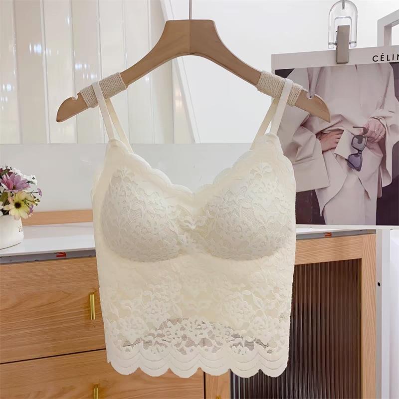New Lace Sexy Muse Suspender Fixed Cup Vest Underwear Women's Comfortable Naked Beauty Back Versatile Slim Wear
