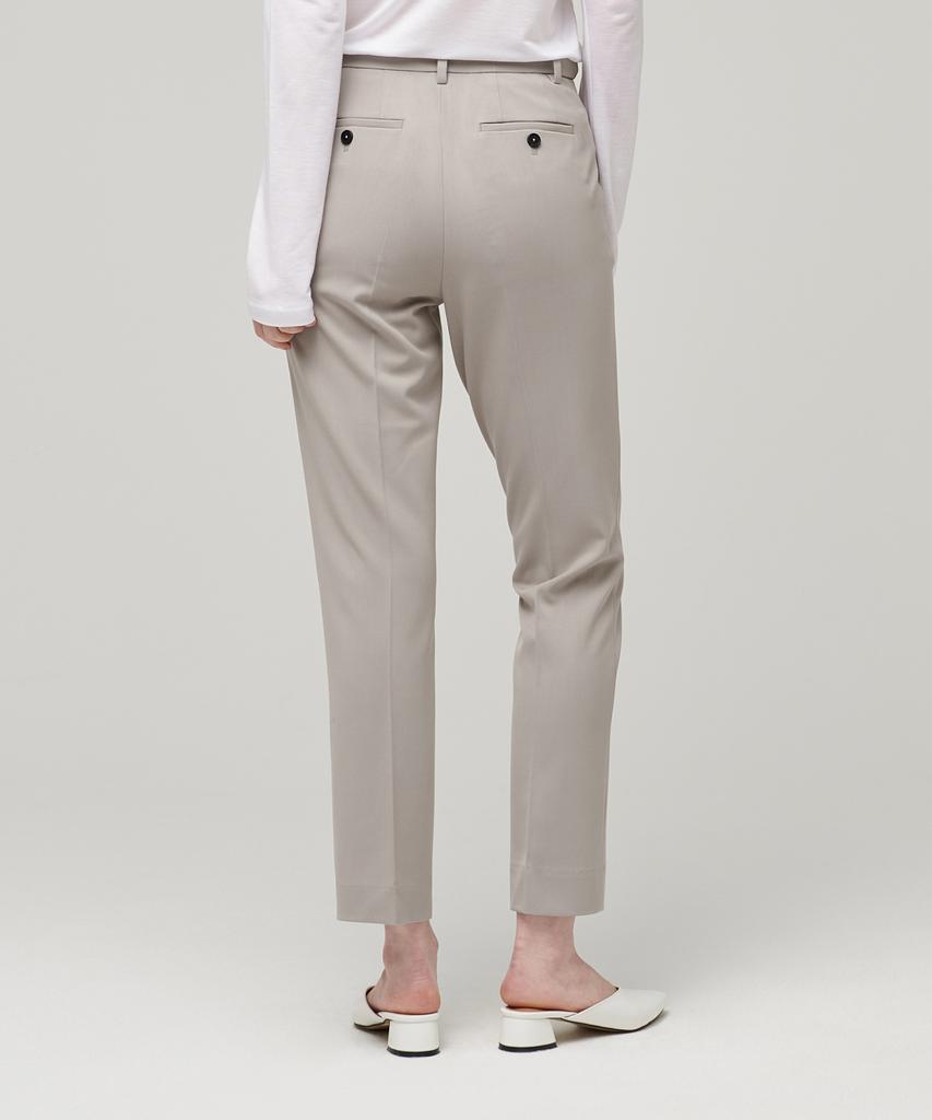 MUSINSA STANDARD WOMAN Women'S Slim Straight Hidden Elastic Waist Slacks [Light Beige]