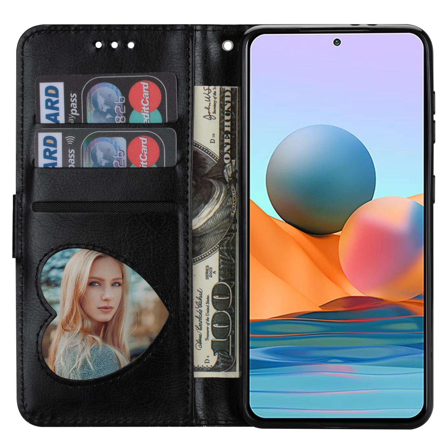

For Samsung Galaxy A26 5G Stand Case Glitter Phone Leather Cover Zipper Pocket Black