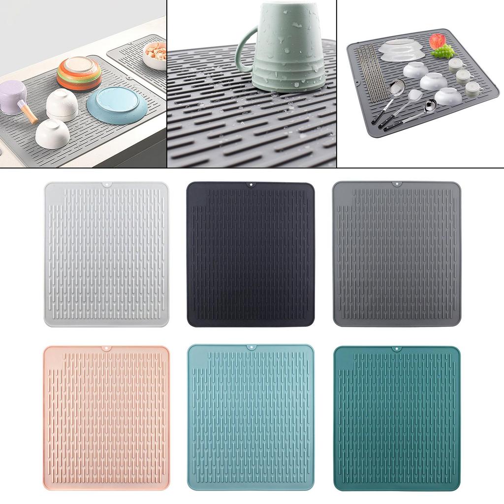 Silicone Dish & Utensil Draining Board Dish Drying Mat Drain Pad