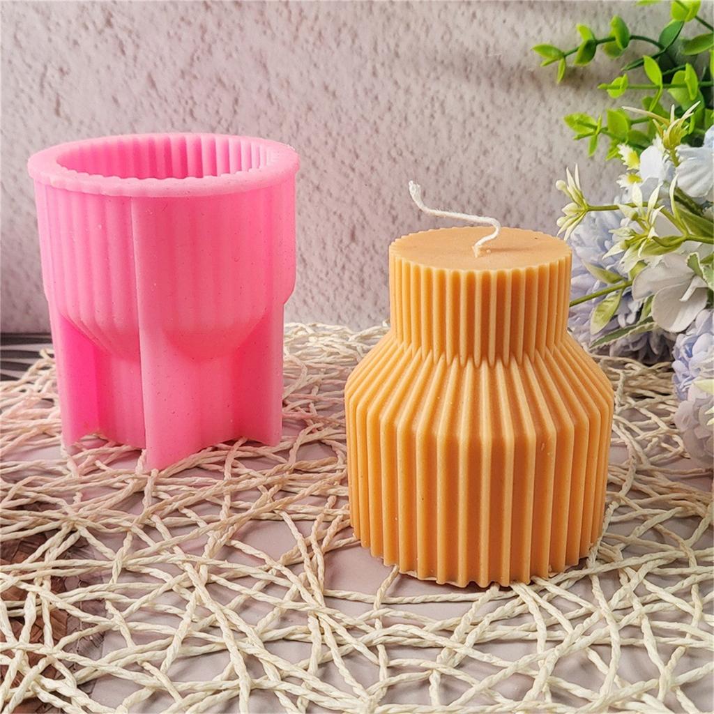 Striped Shape Silicone Candle Molds Soap Making Molds for Epoxy Resin Candle Soap Making Home Decoration Art Craft