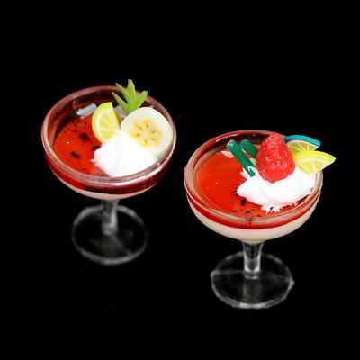 2Pc Dollhouse Mini Goblet Yogurt Ice Cream Cup Mini Food Doll Accessories